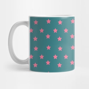 Abdul | Teal and Pink Stars Pattern Mug